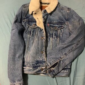 Levi's Blue Denim Jacket with Cream Collar